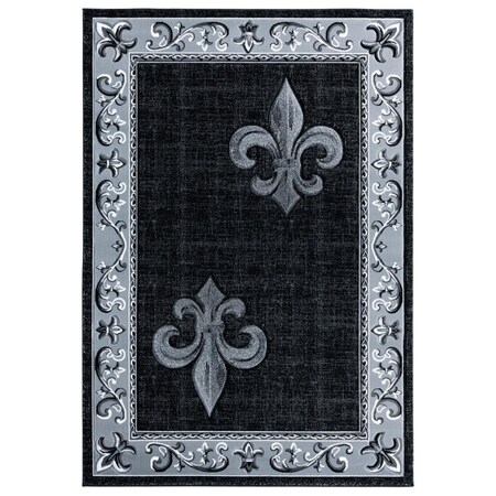 Manmade 2 ft. 7 in. x 4 ft. 2 in. Bristol Lilium Gray Rectangle Rug MA3642516